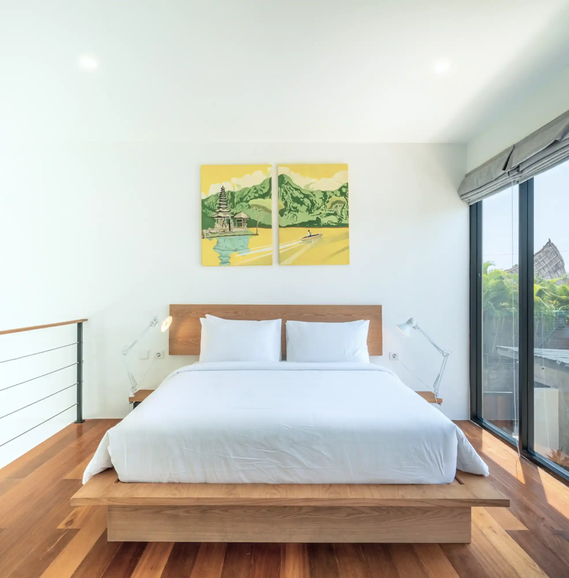 Minimalist loft interior in Bali for long-term stay